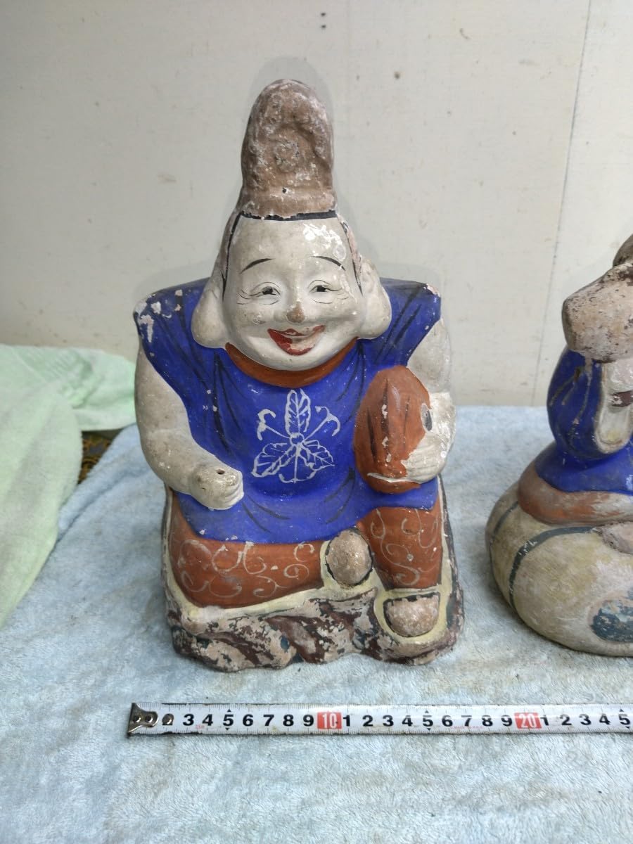 Amazon.co.jp: 郷土玩具 土人形 恵比寿大黒 恵比寿様 大黒様 現状品