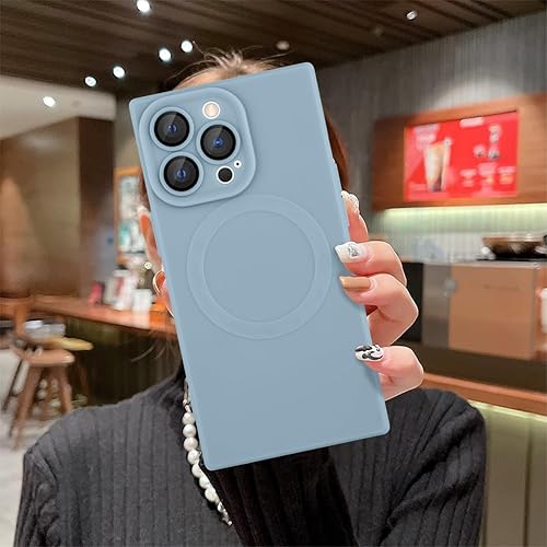 Miniatura 6 de MOWIME Funda magnética cuadrada para iPhone 13 Pro, compatible con Magsafe, protección de cuerpo completo, funda cuadrada para mujeres y niñas, a
