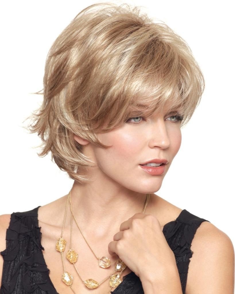 Sky Avg Cap Wig Color Razberry Ice Rooted - Noriko Wigs Short 5" Razored Bob Feathered Layers Wispy Ends Synthetic Open Weft