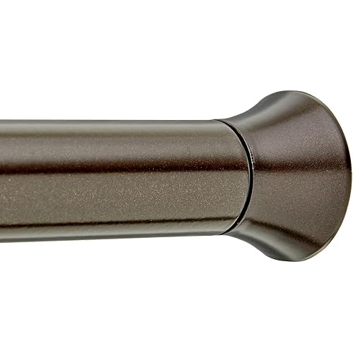 Amazon Basics Tension Curtain Rod, Adjustable Length, 24-36", Classic Finial, Bronze