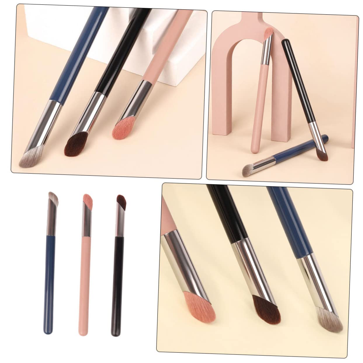 BIUDECO Beauty Makeup Tool Concealer Makeup Brush Wooden Handle Eye Beauty Brush Random Color