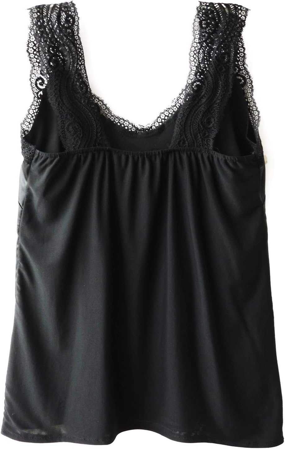 Wantschun Womens Satin Silk Camisole Lace Straps Tank Top Cami V-Neck - Image 4