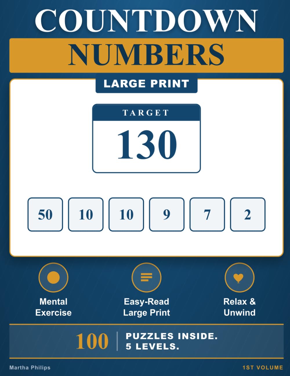Countdown Numbers Puzzle Book for Seniors: 100 Large Print Target Number Puzzles for Adults and Seniors | Mental Math Brain Games with Answers | Relaxing Number Challenges