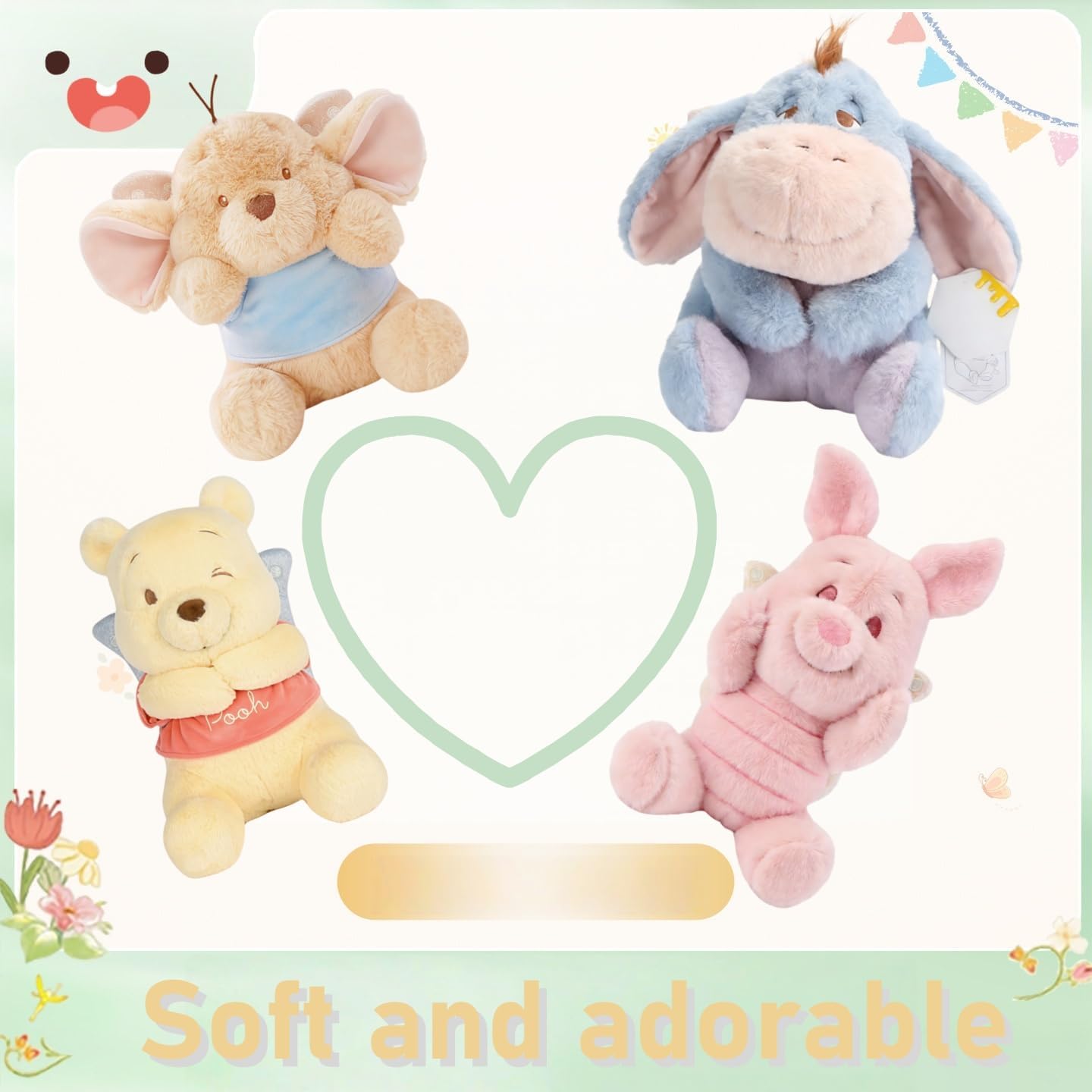 MINISO Disney Butterfly Fairy Theme Dolls – Roo, Eeyore, Winnie the Pooh, Piglet. Cute, Exquisite, Soft Collectibles, Perfect for Gifting (Eeyore)