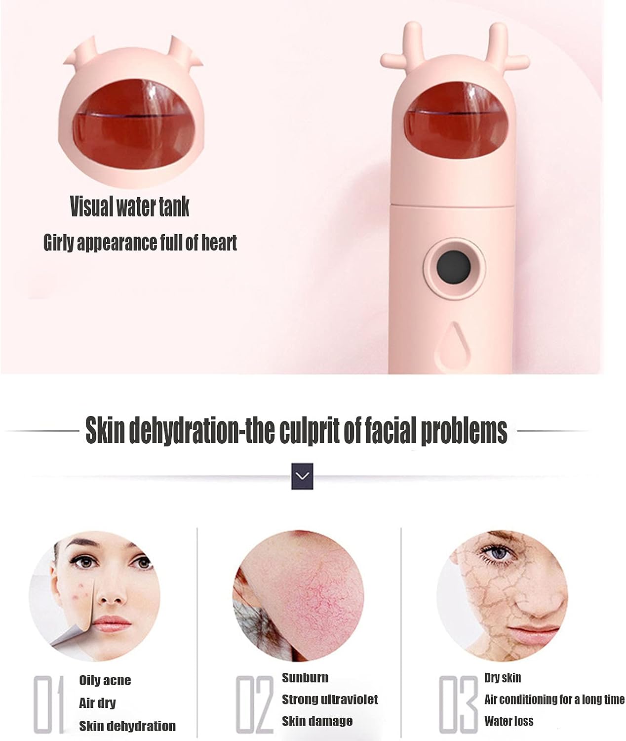 Nano Facial Spray Nano Moisturizing Sprayer, Facial Spray, Nano Facial Steamer, Nano Moisturizing Instrument, Eyelash Extension(Color:Style 4)