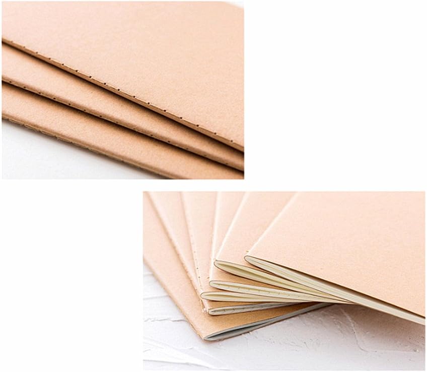 6pcs Travelers' Notebook Thread-bound Journal Diary Memo Pad,A6 Size & 30 sheets(Blank Pages)