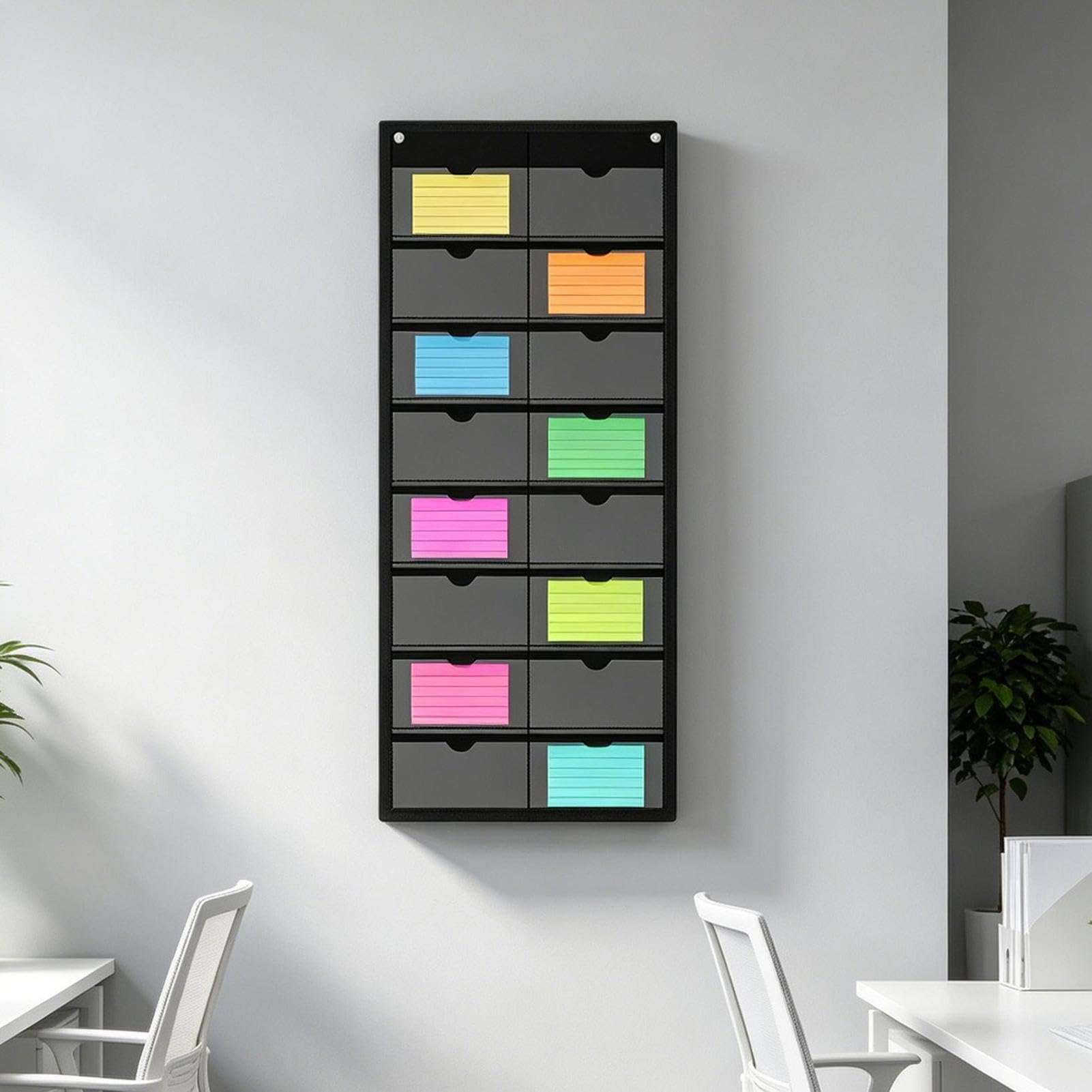 De Pared Para Tarjetas De Visita – Organizador De Notas De 3 X 5 Pulgadas, Estante De Almacenamiento Adhesivo, Soporte Para Exhibición De Tarjetas Adhesivas, Soport De Pared Compacto, Estuche
