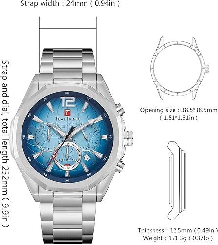 Miniatura 3 de Rectangle Mens Watches Luminous Waterproof Luxury Dress Men's Wrist Watches Chronograph Analog Square Watch for Men with Silicon Strap