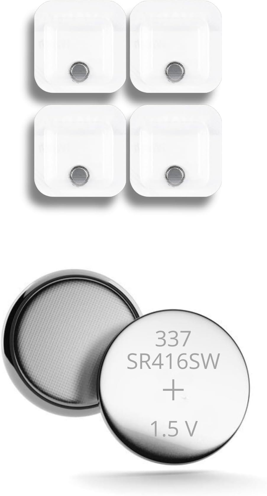 PingaOculto Spy Earpiece Wireless Earphones Invisible - Silver Oxide Button Cell Batteries with Battery Voltage 1,55 V 8 mAh (4 Battery Units 337 - SR416SW for Spy Earpiece Vip Pro Mini or SuperMini)