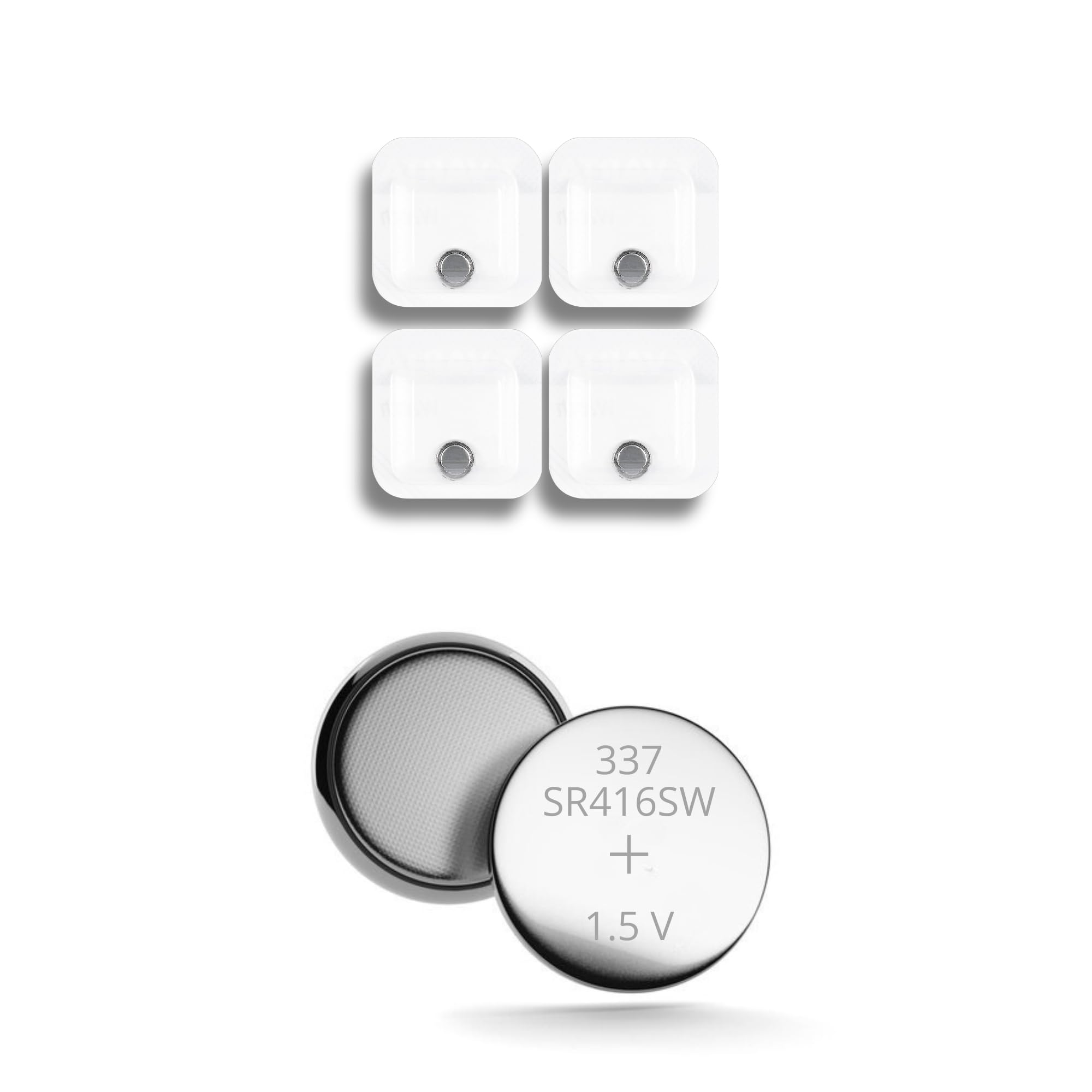 PingaOculto Spy Earpiece Wireless Earphones Invisible - Silver Oxide Button Cell Batteries with Battery Voltage 1,55 V 8 mAh (4 Battery Units 337 - SR416SW for Spy Earpiece Vip Pro Mini or SuperMini)