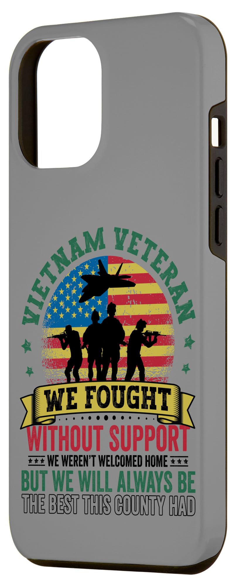 iPhone 12 Pro Max Vietnam War Veteran Fought Without Support US Flag Military Case - Image 2