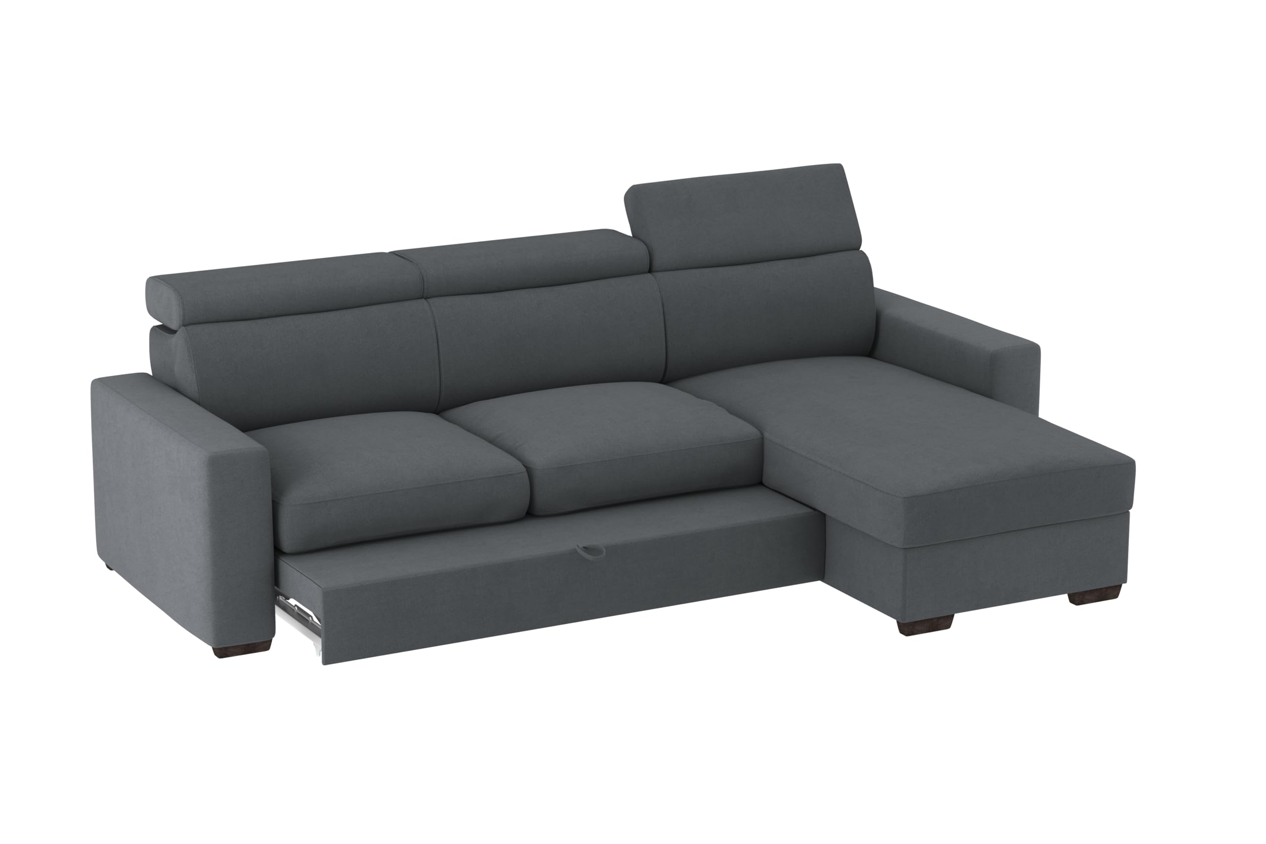 Divano Tirana con Chaise Longue, Colore Cenere 15/23 | 235X159 cm (LxP)