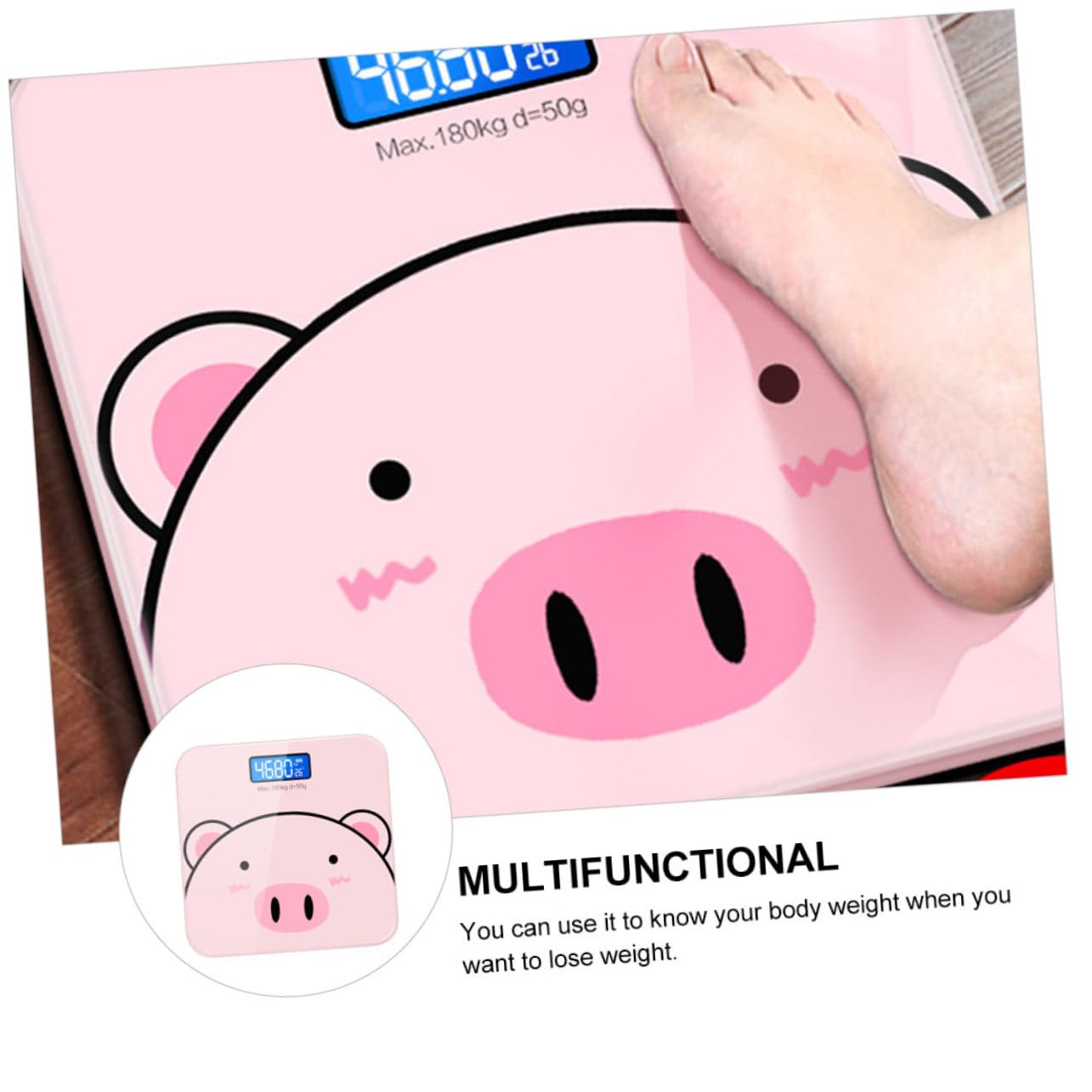 1pc Cartoon Scale Multi-Function USB Charging Electronic Scale High-Sensitivity Sensor for Home Use Design and Automatic Shut Down
