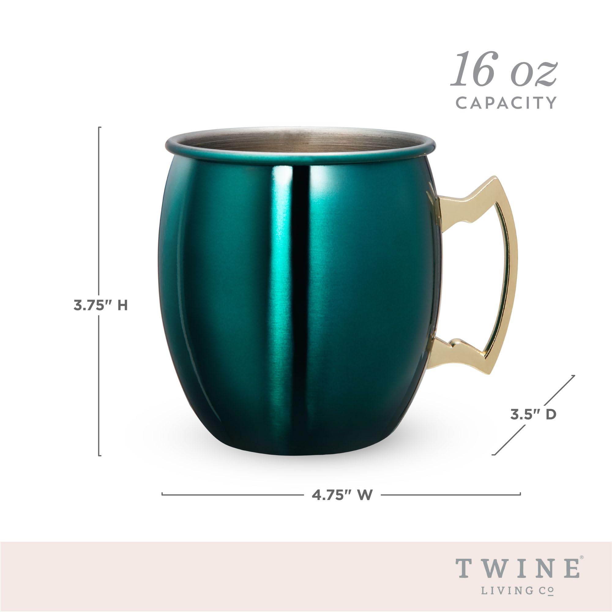 Twine 6124 - Taza de esmeralda de Moscú para vacaciones rústicas, transparente