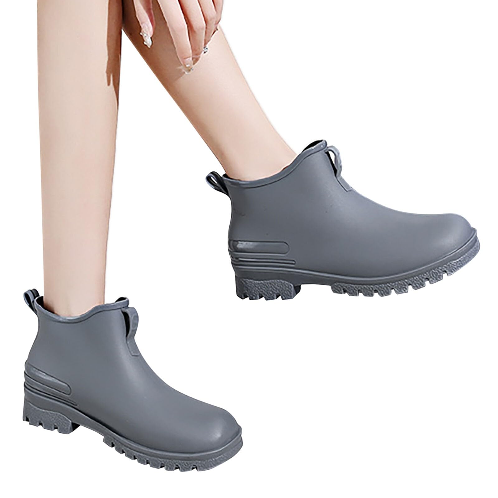 Barfuß Gummistiefel Damen Atmungsaktiv Rutschfeste Hiking Boots Sommerstiefel Bequem Halbhoch Galoschen Wasserdicht Unisex Gummistiefeletten Reitstiefel