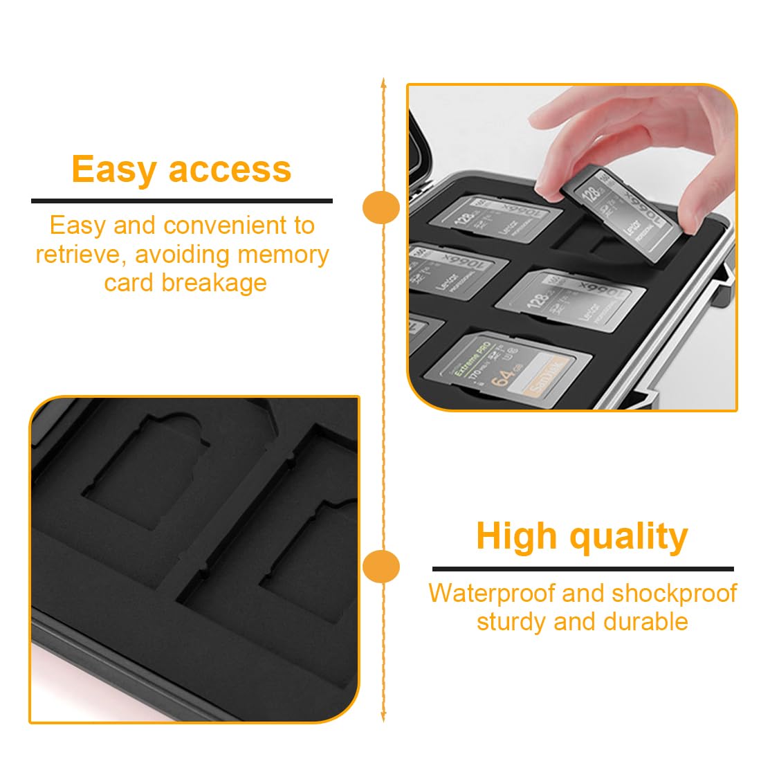 Custodia Per Schede Di Memoria 16 Slot - Per SD E Micro SD, Impermeabile, Antiurto, Rosa - Foto 4