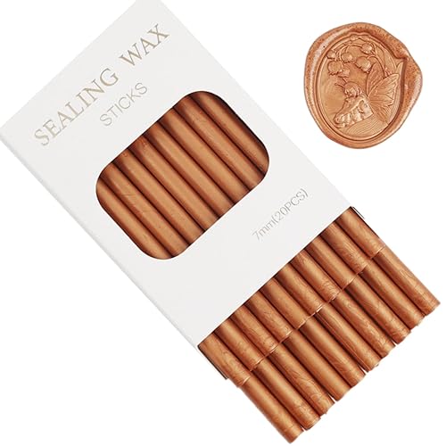 Miniatura 1 de Barras de sellado de cera de cobre, 20 varillas de sellado de cera para pistola de pegamento, para sello de cera, invitaciones de boda, sellado de