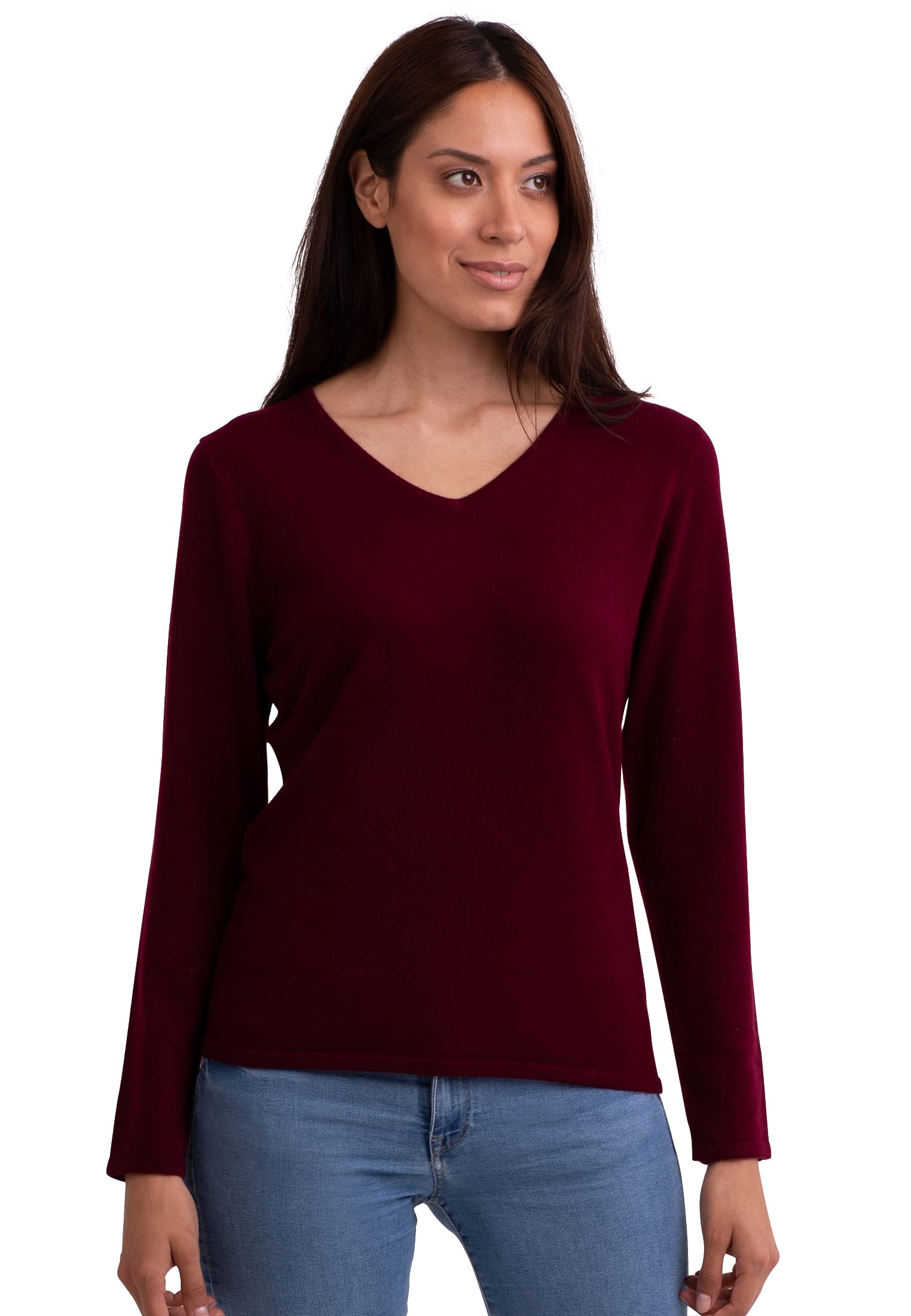 100% Kaschmir Damen Pullover | Sweater V-Ausschnitt 2-fädig