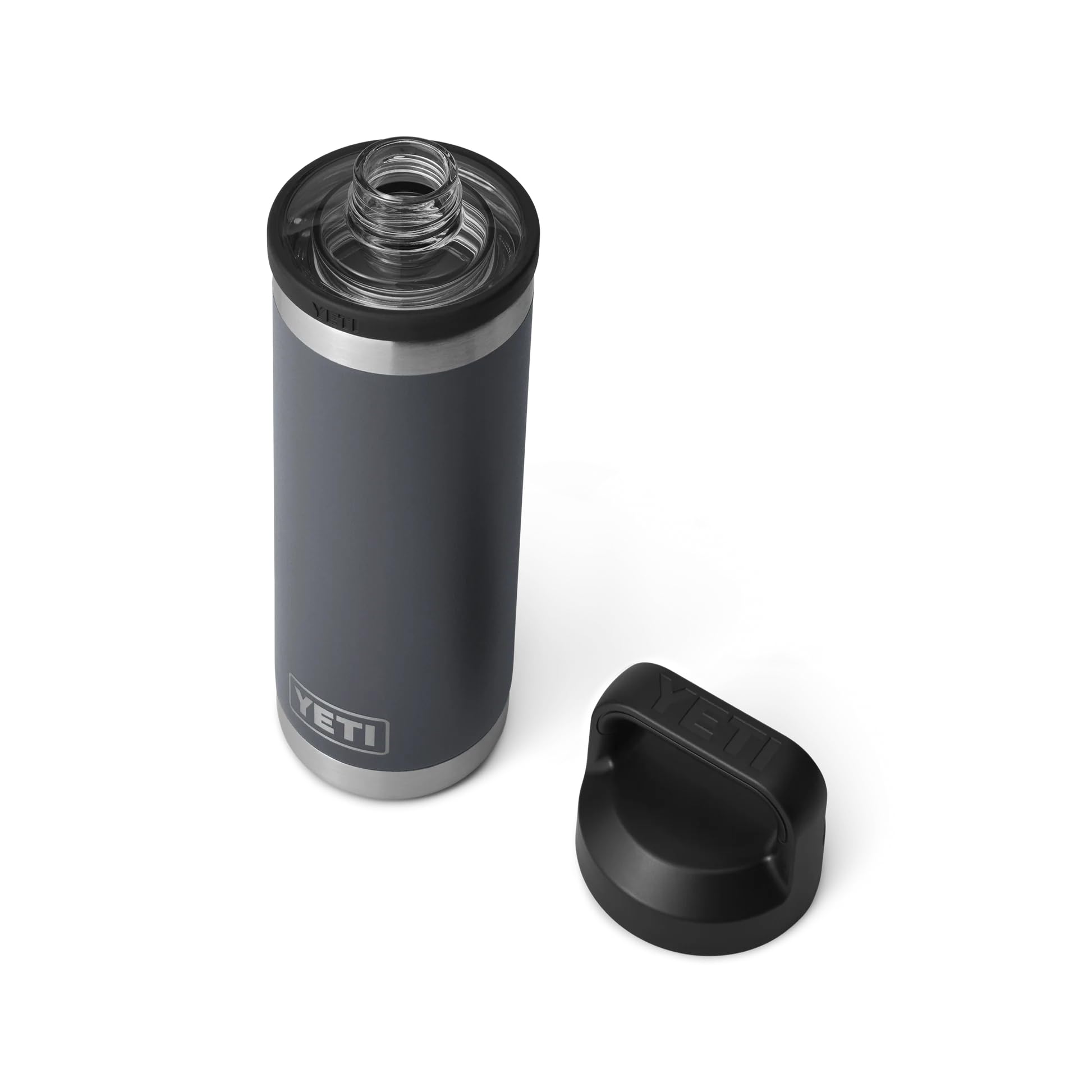 YETI Rambler Bottle Chug – Bouteille isotherme en acier inoxydable avec bouchon Chug étanche, anthracite, 532 ml