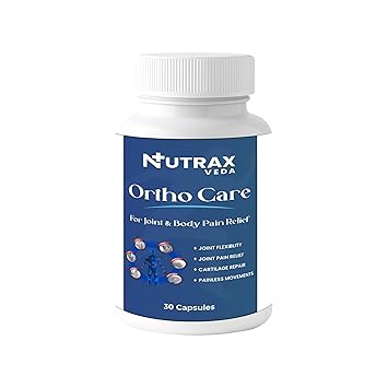 Ortho Care Joint Pain Relief Supplement, Ayurvedic Formula with Boswellia Serrata and Ashwagandha, 30 Capsules for Joint Flexibility and Inflammation Relief