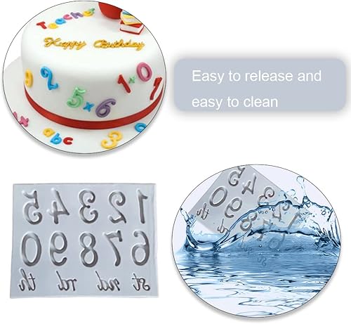 Miniatura 2 de Molde de fondant de números, molde de silicona reutilizable, molde creativo de chocolate 3D para fiestas de niños y hacer postres