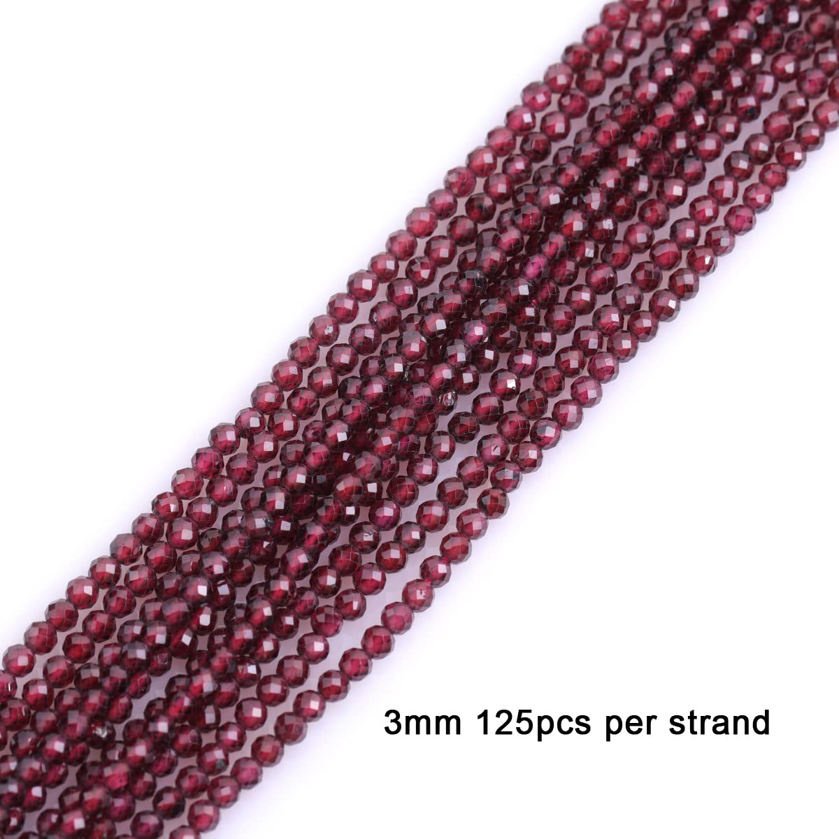 Perline Granato Sfaccettate Rosse 8mm Rotonde - Filo 15 Pollici PL266