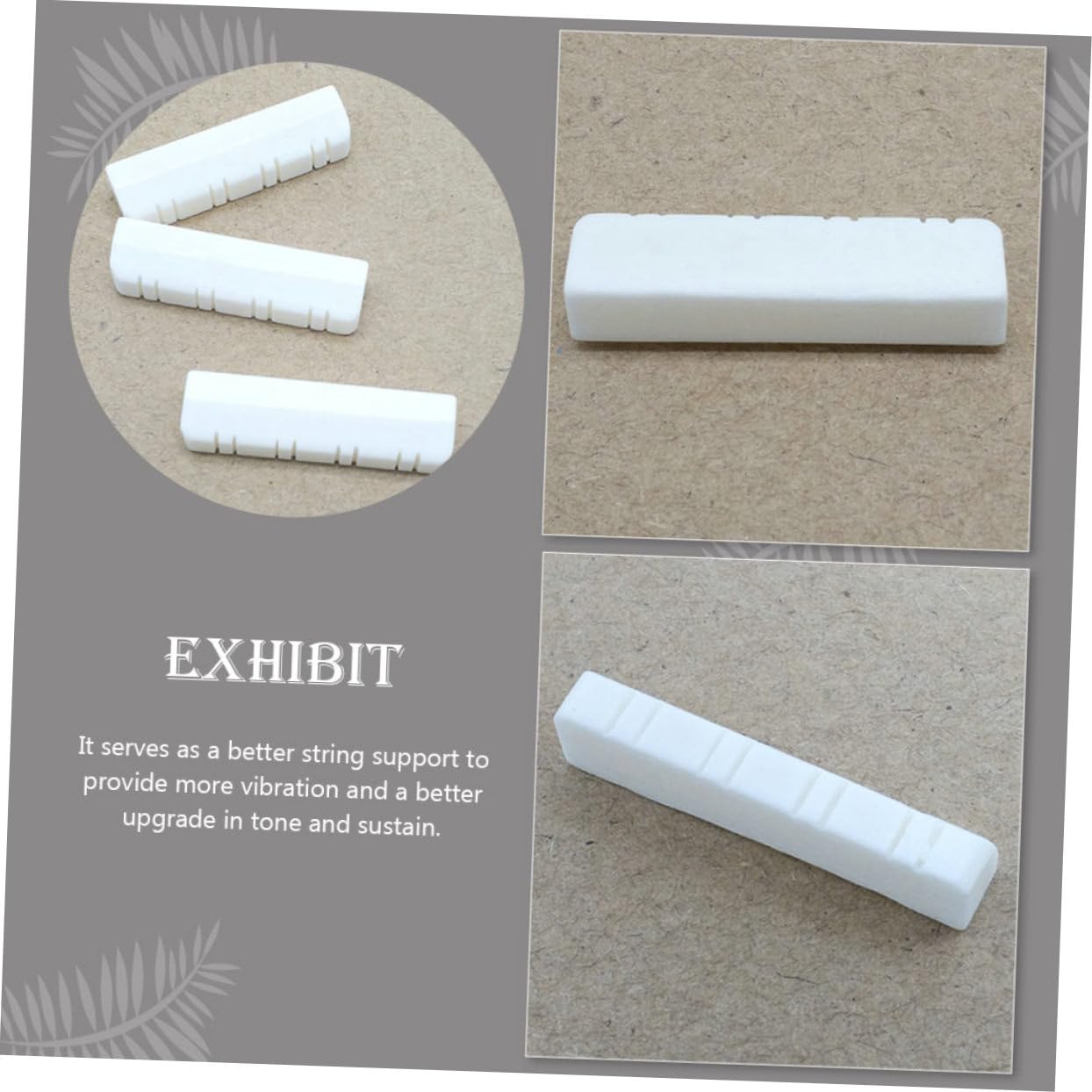 GOOHOCHY Mandolin Nut for Mandolin Instrument Ox Bone Bridge Nut String for Tone Enhancement