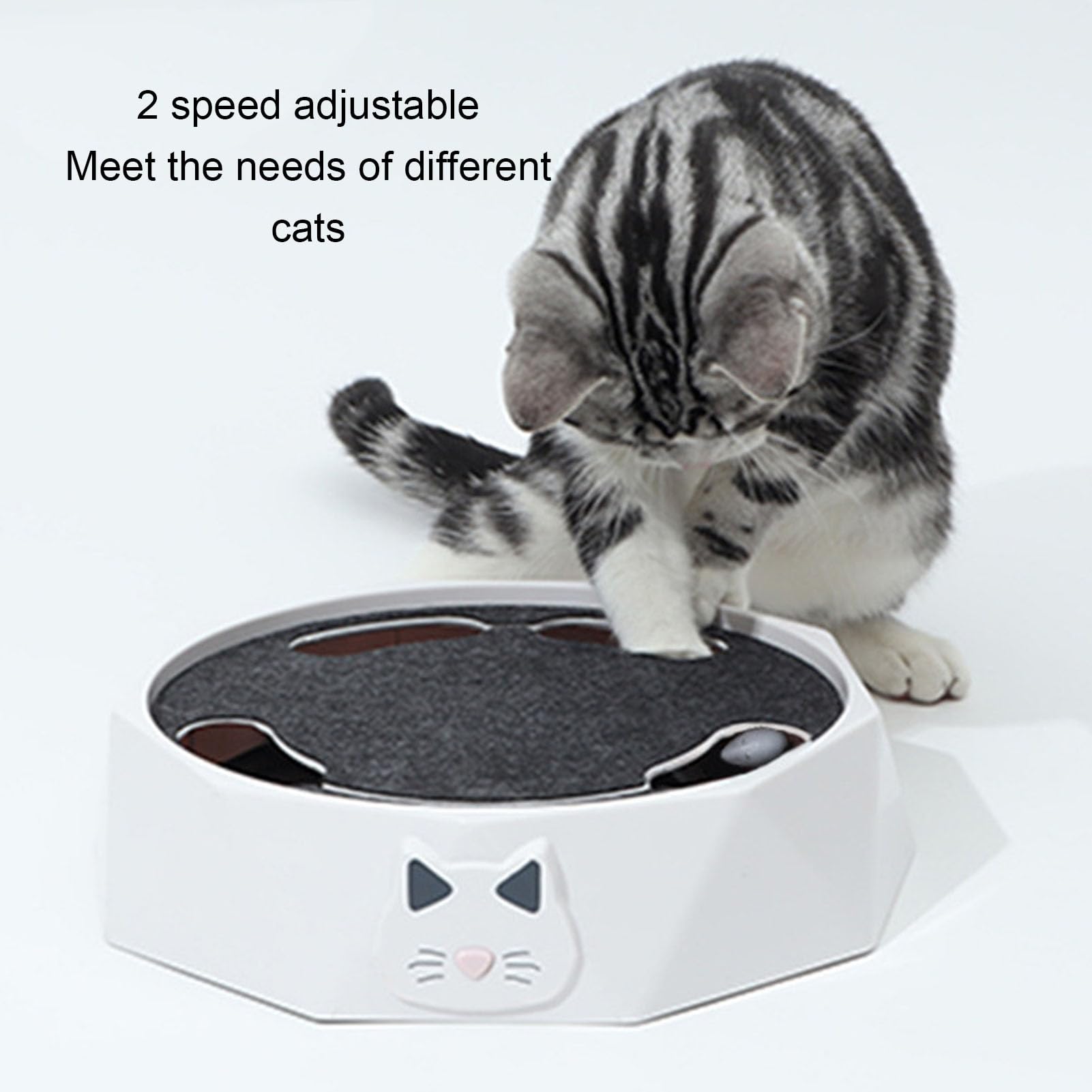 Juguete Interactivo para Gatos Eléctrico, Modos de Velocidad Ajustables para Juego Activo, Ideal para Ejercicio de Gatos, Plástico