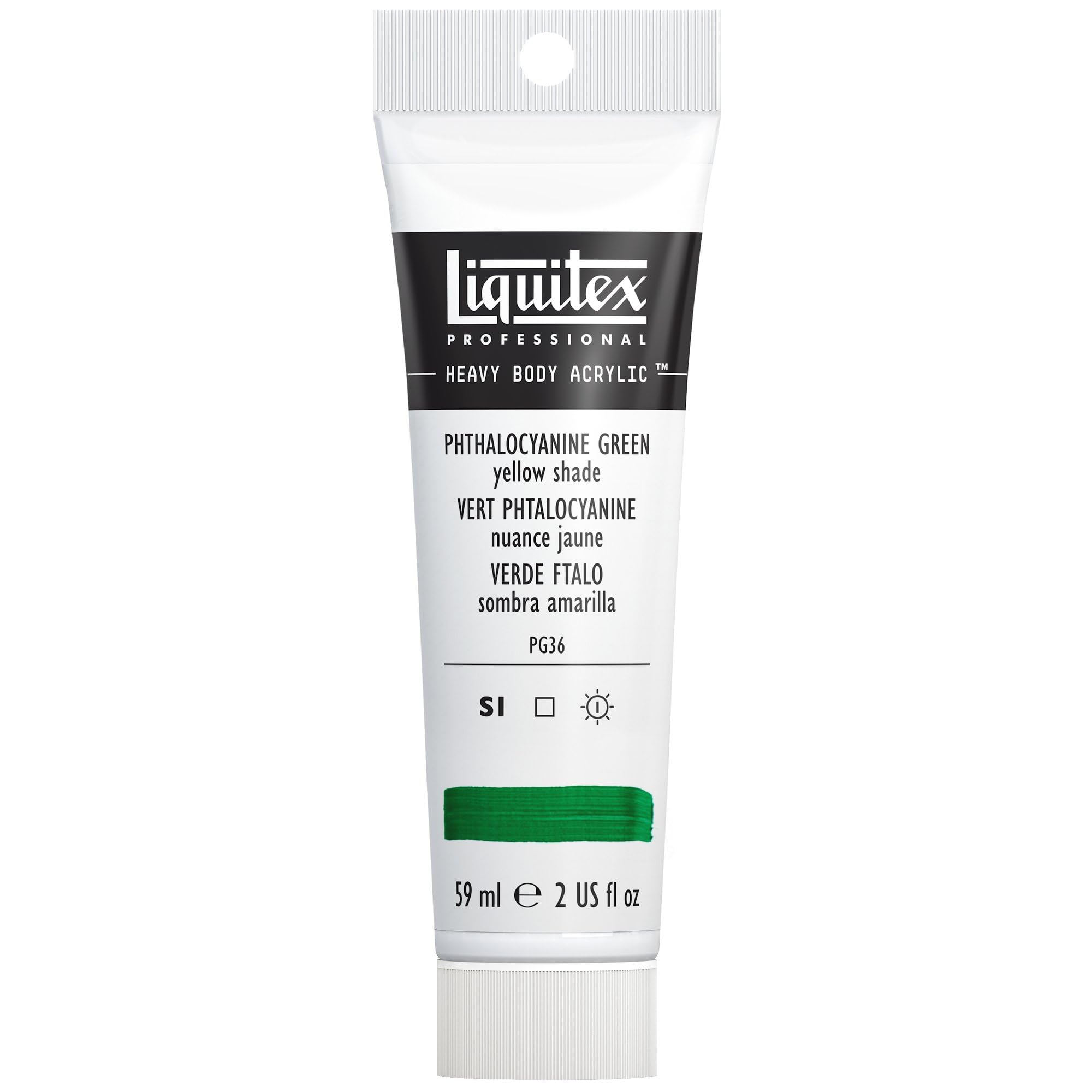 Liquitex 1045319 Professional Heavy Body Acrylfarbe in Künstlerqualität mit ausgezeichneter Lichtechtheit in buttriger Konsistenz, 59ml Tube - Phthalogrün (Gelbton)