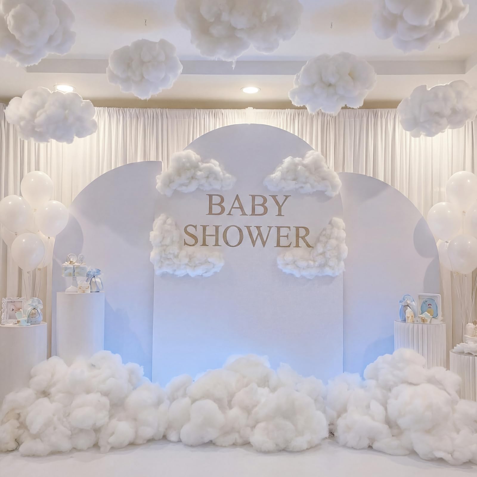 Shappy Décoration de Noël, fausse neige blanche en coton doux et fibre de nuage, moelleuse, utilisation en intérieur, pour loisirs créatifs en hiver, les sapins de Noël et les villages, 4 700 g