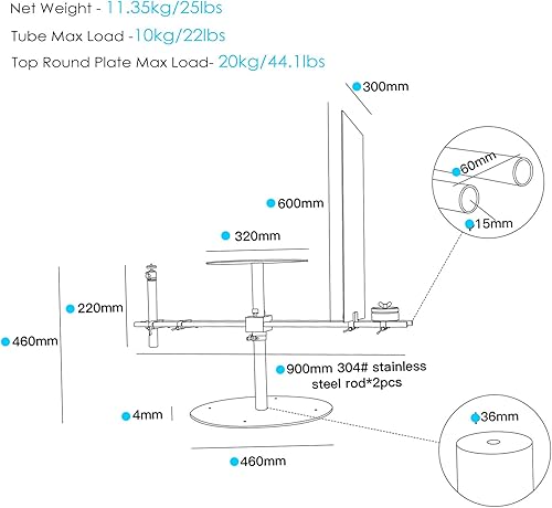 Miniatura 5 de DF DIGITALFOTO V360 Degree Camera Spinner, tocadiscos de fotografía profesional para YouTube, Vlog, desembalaje, comerciales, video, rollo B,