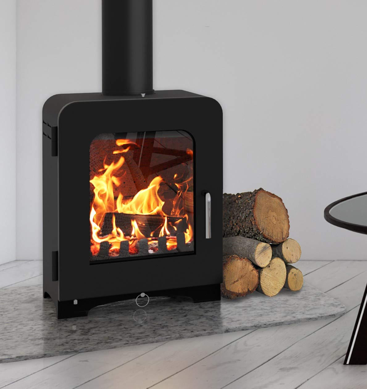Saltfire ST2 Multifuel Woodburning Stove 5kW DEFRA Approved EcoDesign Clean  Burn High Efficiency Wood Coal Log Burning Stove Modern : Amazon.co.uk: DIY  u0026 Tools
