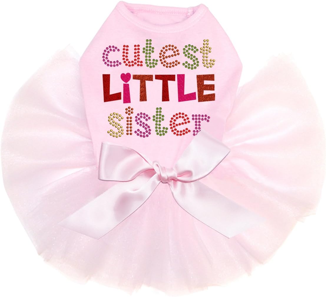 Cutest Little Sister - Dog Tutu Dress, S Pink