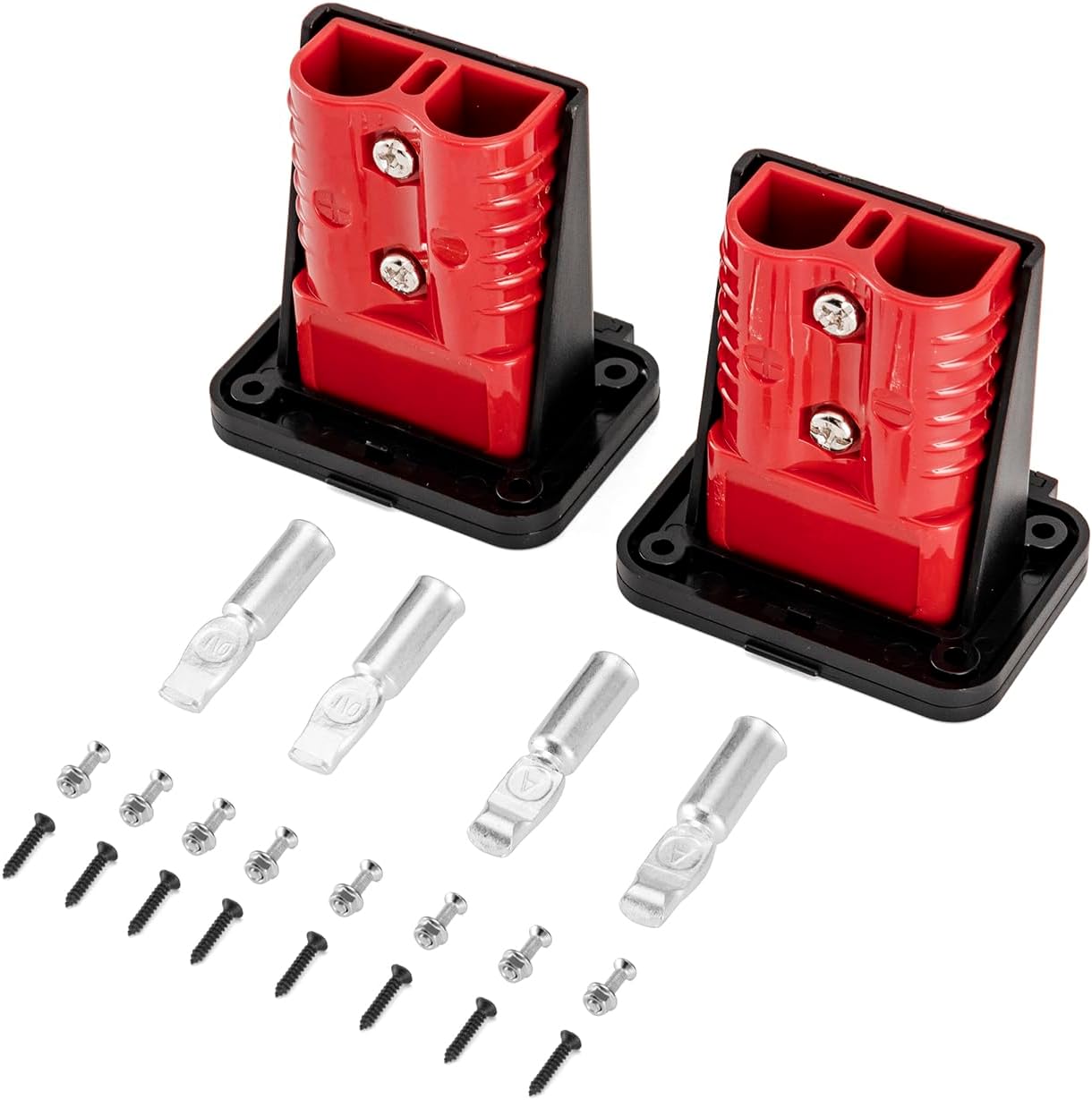 WeiSen 2pcs 175A Battery Quick Connect/Disconnect Electrical Connector Plug with Flush Mount Dust Cover for 1/0 Gauge Cable Compatible with UTVs, ATVs, Cars, Trucks, Boats