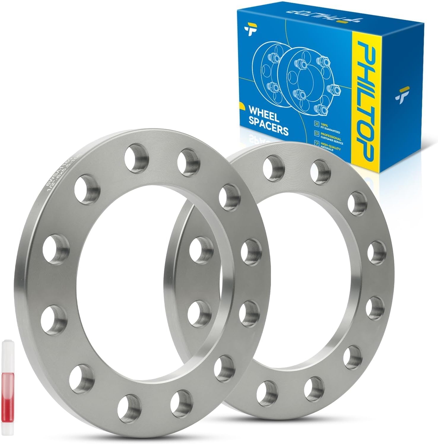 PHILTOP 6x5.5 Wheel Spacers 1/2 inch,6x139.5mm Lug-Centric Spacer with 108mm Hub Bore fit for Tacoma,Silverado 1500,Silverado 1500 Classic,4Runner,Sierra 1500,Grey,2 Pcs Not hubcentric