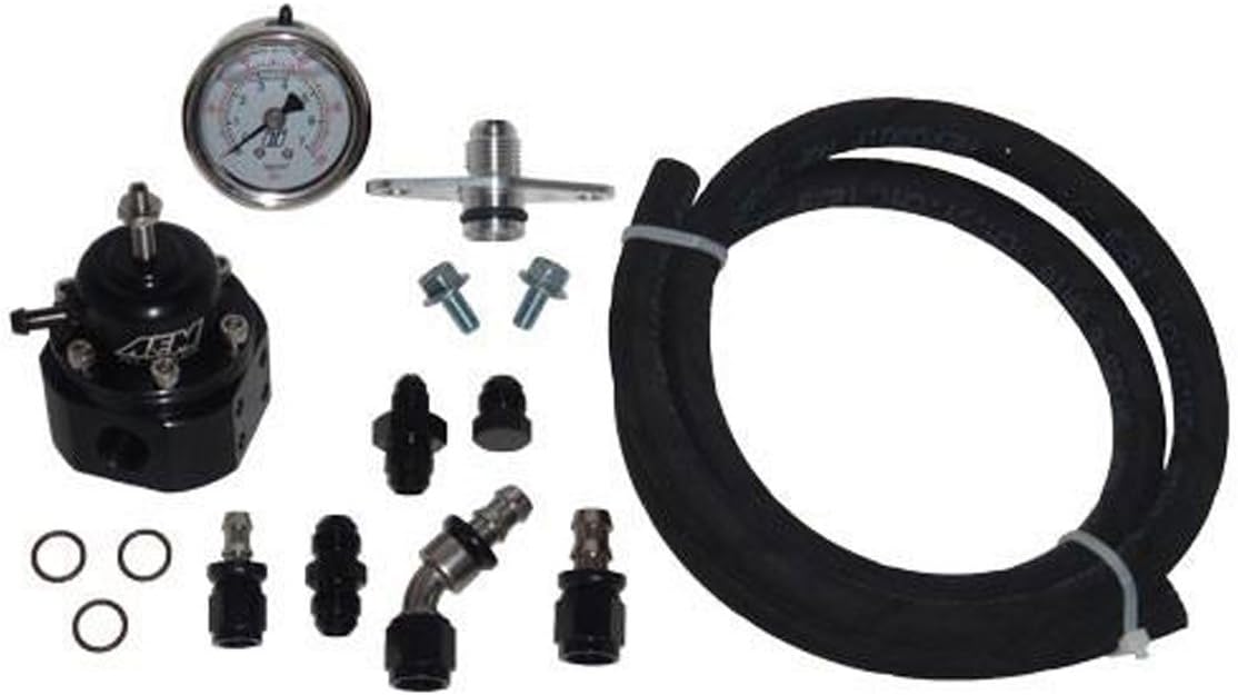 Adjustable Fuel Pressure Kit with White Face Gauge & Regulator Compatible with 1995-1998 Mitsubishi Eclipse Eagle Talon 2G DSM by MAPerformance