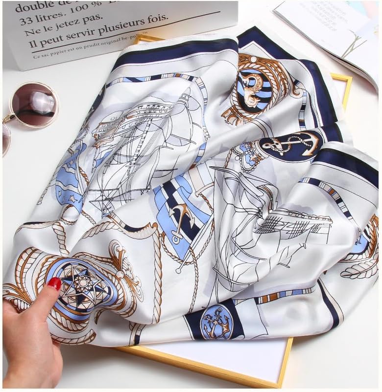 100% Pure Mulberry Silk Scarf 43”*43” Large Square Lightweight Headscarf Women’s Hair Wraps Shawls with Gift Packed - Image 5