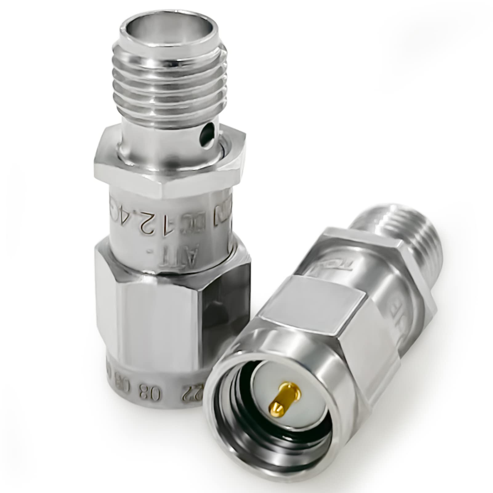 2PCS RF Koaxial-Dämpfungsgerät, 12.4GHz 3dB 2W 50Ohm SMA Stecker auf SMA Buchse Fester Dämpfungsregler