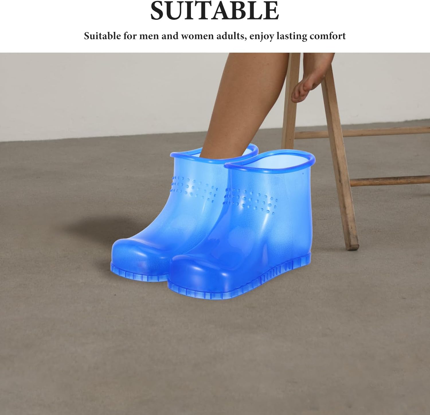 SOIMISS 1 Pair Massage Foot Bath Shoes, Movable Foot Soaker Bucket, Portable Soaking Tub, Pedicure Spa Basin for Home Bathroom Spa