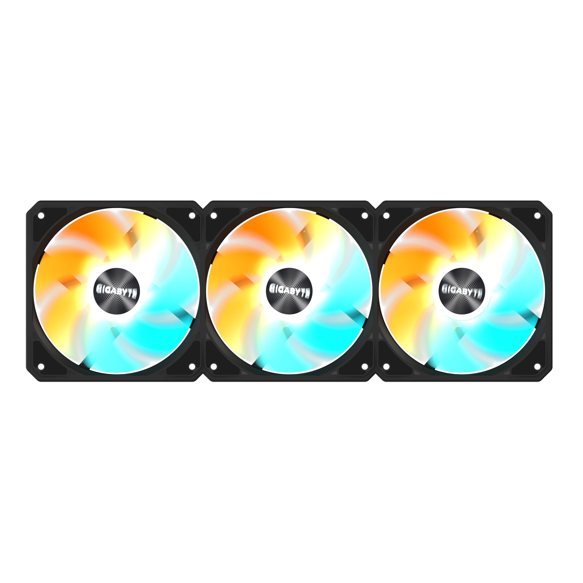 GIGABYTE GBT EZRVSFAN1203 - Ventola di raffreddamento da 120 mm, flusso d'aria elevato e funzionamento silenzioso, cuscinetto a manicotto resistente, dimensioni universali da 120 mm, telaio nero