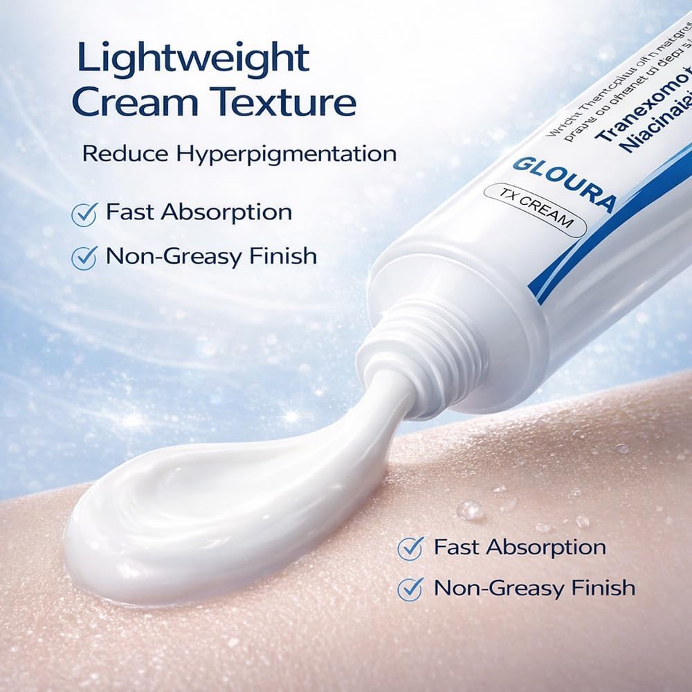 Lenoria Gloura TX Cream Tranexamic Acid & Niacinamide Face Cream, Moisturizer, Age Spot Cream,Lightweight Hydrating TX Cream for Daily Skincare, 50g (1pc) (2)