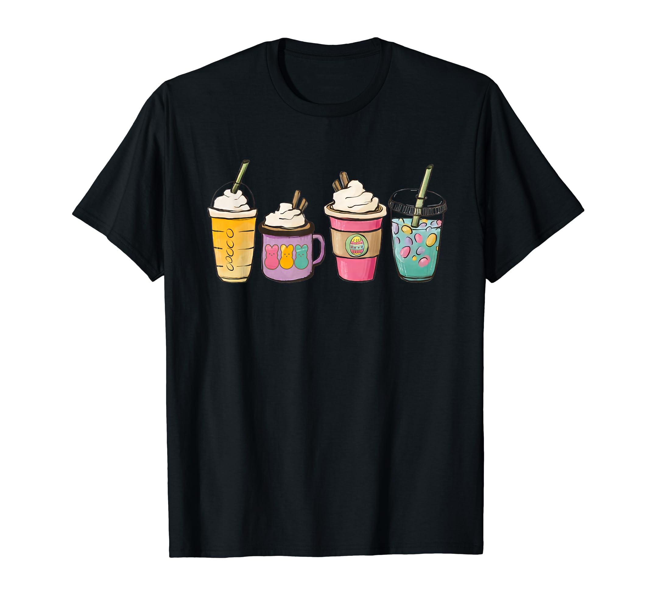 Coffee Lover Easter Coffee Bunny Latte Hello Spring Costume T-Shirt