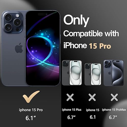 Miniatura 10 de Diverbox Funda para iPhone 15 Plus a prueba de golpes a prueba de caídas protector de pantalla de vidrio templado, funda de protección resistente