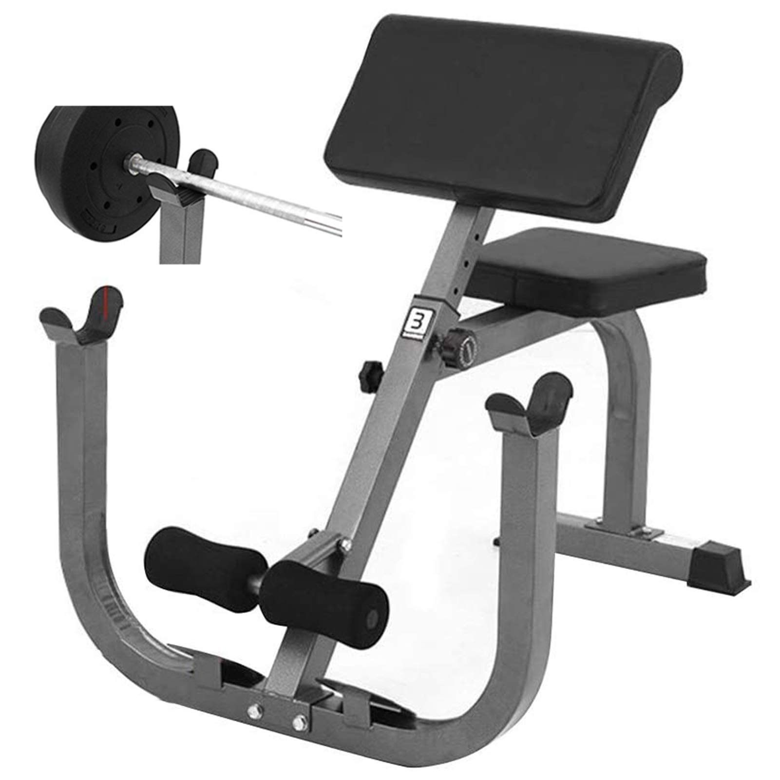 Max Load 330Lbs Roman Chair Weight Bench Arm Curl Weight Bench Preacher Curl Isolated Barbell Dumbbell Biceps Station