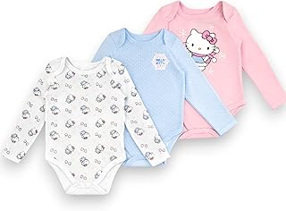 Hello Kitty Baby Girls’ 3-Pack Bodysuit – Infant Cotton Onesies Clothing Set