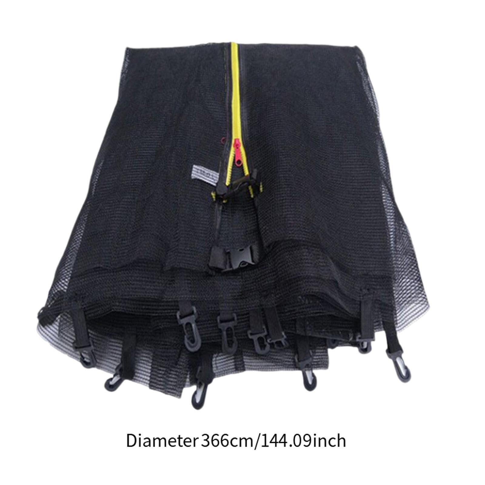 Vaveren Trampoline Enclosure Net with Zipper Trampoline Parts Buckle Trampoline Nets Safe for Kids Without Poles Round Frame Safe Net, 12FT