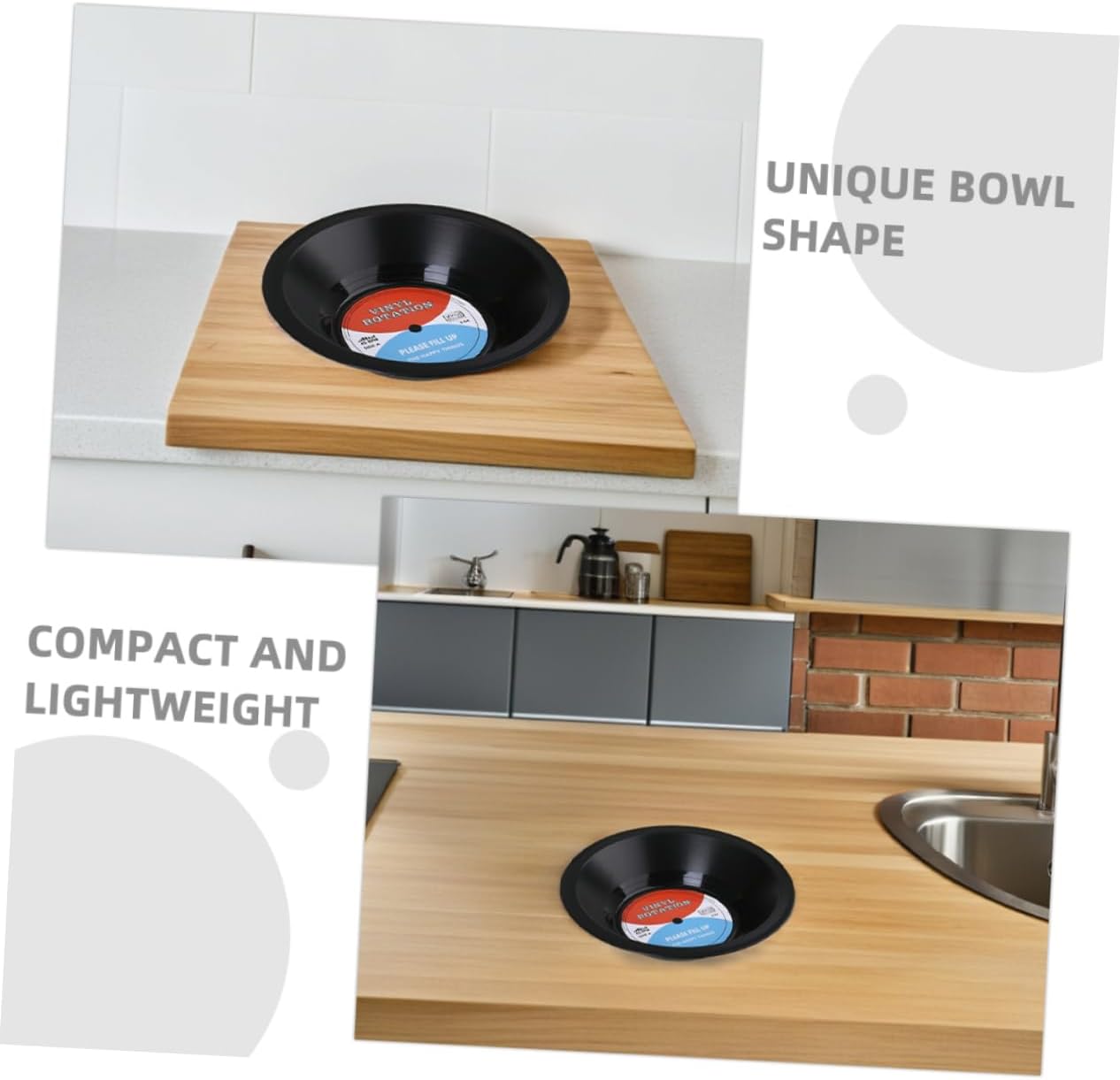 SHOWERORO 3pcs Retro Vinyl Record Bowls Decorative Fruit Bowl for Music Theme Party Home Decor Wedding Party