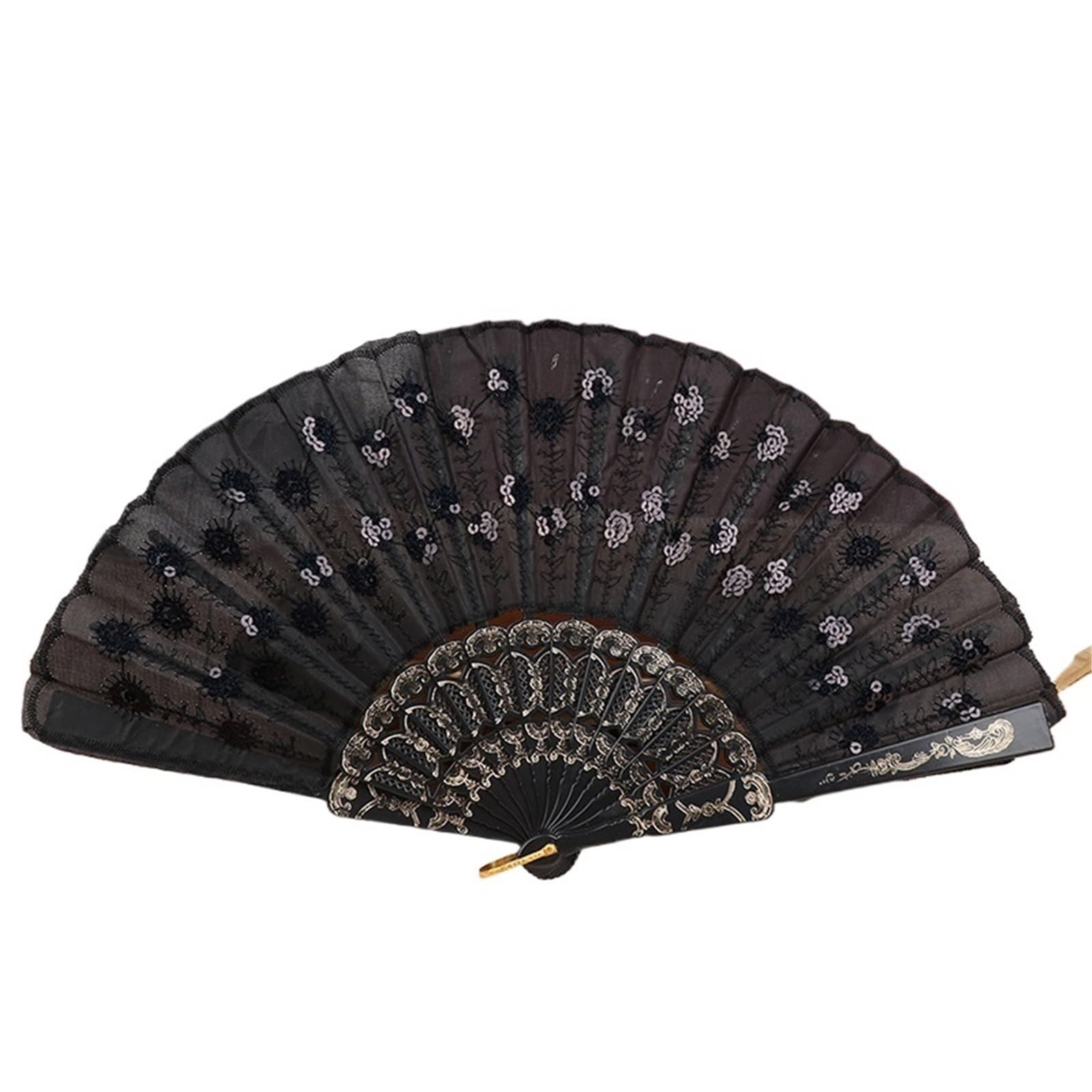 Dcuipg Color2 2Pcs Silk Fan Folding Wedding Art For Party(Color2)