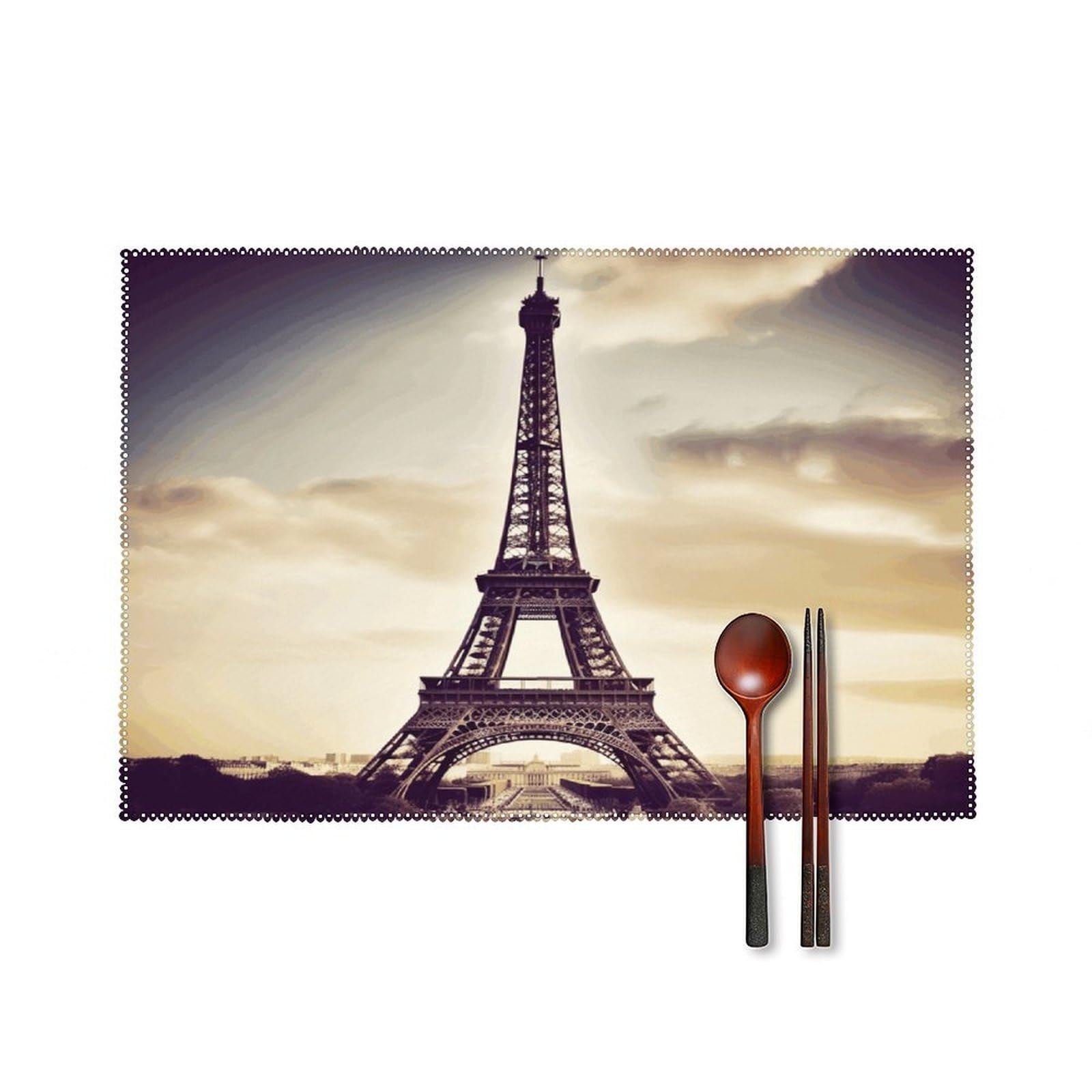 Fodpand Style Eiffel Tower Love Paris Placemats Set Of 4 Place Mats Table Mats