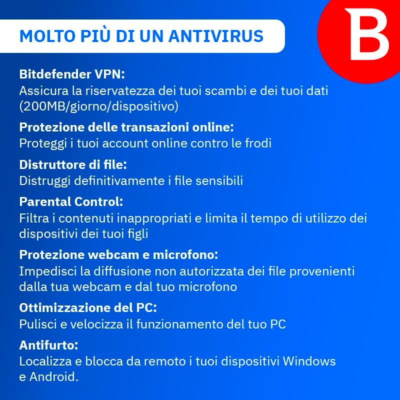 Bitdefender Total Security 2026| 10 Dispositivi | 2 Anni | PC/Mac/iOS/Android | Codice di - Mise en situation et utilisation